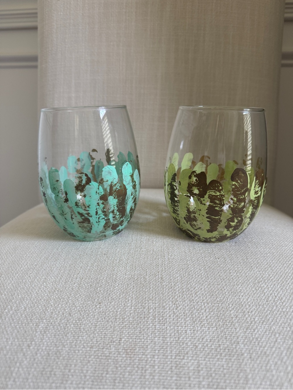 Sallie Bynum Anzelmo stemless wine glasses